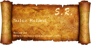 Sulcz Roland névjegykártya
